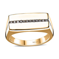GP Black Diamond (IR) Men's Ring in 18K Vermeil YG Over Sterling Silver (Size 10.0) 0.35 ctw