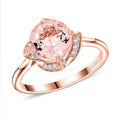 Certified & Appraised Luxoro 14K Rose Gold AAA Pink Morganite, Diamond (I2) Ring (Size 10.0) 1.85 ctw - Sticky add to cart bar