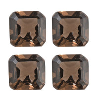 Asscher Cut Brazilian Smoky Quartz Set of 4 (Oct 6x6 mm) 3.69 ctw Loose gemstone