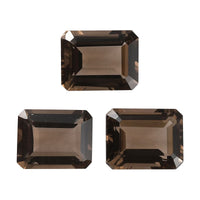 Brazilian Smoky Quartz Set of 3 (Oct 9x7 mm) 6.19 ctw Loose gemstone