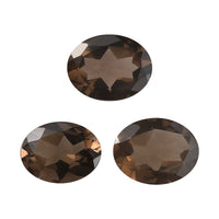 Brazilian Smoky Quartz Set of 3 (Oval 9x7 mm) 4.02 ctw Loose gemstone