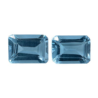 Swiss Blue Topaz Set of 2 (Oct 7x5 mm) 2.33 ctw Loose gemstone