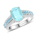 Certified & Appraised Luxoro 14K White Gold AAA Santa Maria Aquamarine and G-H I2 Diamond Ring 4.56 Grams 3.20 ctw - Sticky add to cart bar