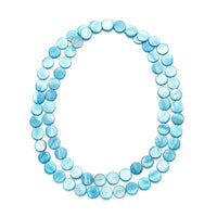Blue Shell Pearl 14-16mm Beaded Endless Necklace 46 Inches