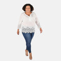 TAMSY White Vivian Vintage Tunic with Lace Trim - S - Sticky add to cart bar