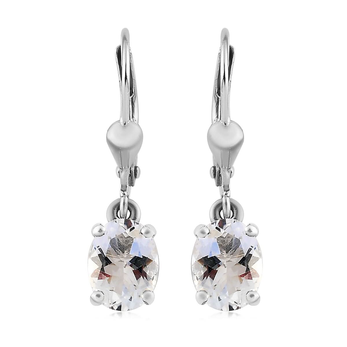 Petalite 2.00 ctw Lever Back Earrings in Platinum Over Sterling Silver