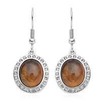 Galilea Rose Quartz (Ovl 12x10 mm), Austrian Crystal Dangle Earrings in Stainless Steel 4.50 ctw