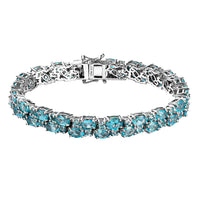 TLV Madagascar Paraiba Apatite Bracelet in Platinum Over Sterling Silver (6.50 In) 19.70 ctw