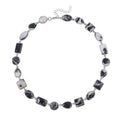 Karis Malagasy Labradorite and Thai Black Spinel Paper Clip Chain Jaguar Necklace 18-20 Inches in 18K YG Plated 66.50 ctw - Sticky add to cart bar