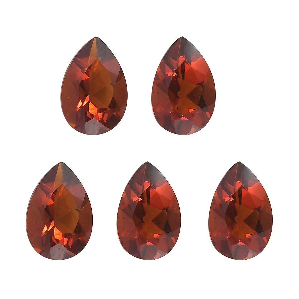 AA Brazilian Cherry Citrine Set of 5 (Pear 9x6 mm) 4.80 ctw Loose Gemstone