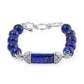 Yellow Tiger's Eye 117.20 ctw Station Bracelet in Stainless Stee (6.75 In) - Sticky add to cart bar