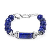 Yellow Tiger's Eye 117.20 ctw Station Bracelet in Stainless Stee (6.75 In)