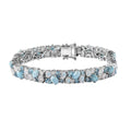 Larimar and Multi Gemstone Bracelet in Platinum Over Sterling Silver (7.25 In) 19.30 ctw - Sticky add to cart bar