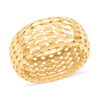 Italian 10K Yellow Gold Concave Reflection Band Ring 3.0 Grams