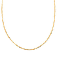 14K Yellow Gold Over Sterling Silver Flat Curb Necklace 24 Inches 7.10 Grams