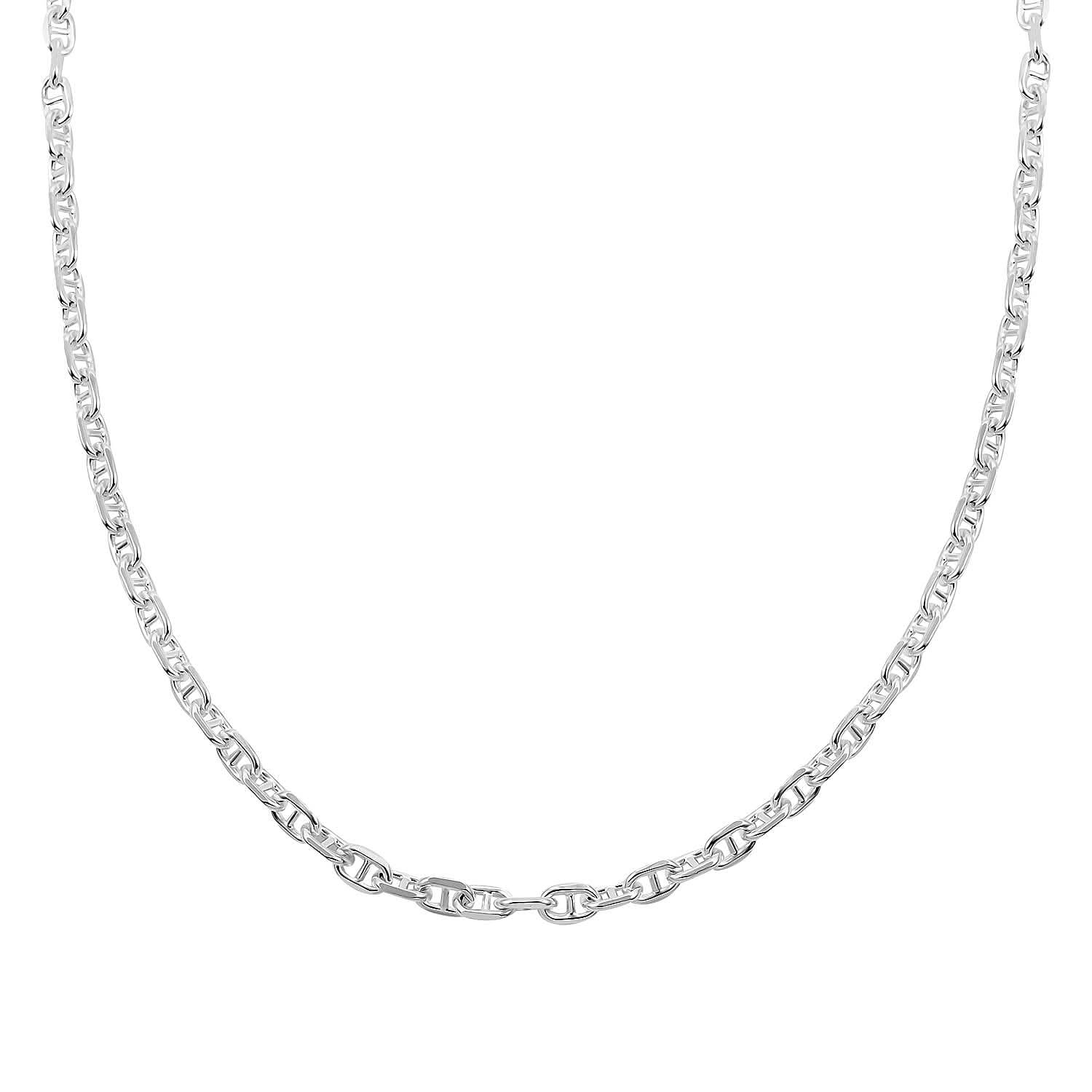 Sterling Silver Round Mariner Necklace 22 Inches 23 Grams