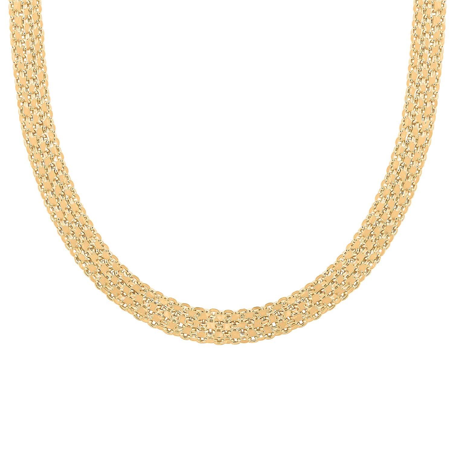 14K Yellow Gold Over Sterling Silver Silken Weave Chain Necklace 20 Inches 22.40 Grams