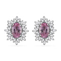 Premium Narsipatnam Pink Spinel and Diamond Stud Earrings in Rhodium Over Sterling Silver 1.25 ctw - Sticky add to cart bar