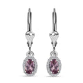 Premium Narsipatnam Pink Spinel and White Zircon Lever Back Earrings in Rhodium Over Sterling Silver 0.70 ctw - Sticky add to cart bar
