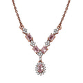 Premium Narsipatnam Pink Spinel and White Zircon Necklace 18-20 Inches in 18K Vermeil Rose Gold Over Sterling Silver 1.40 ctw - Sticky add to cart bar