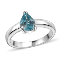 Cambodian Blue Zircon Solitaire Ring in Rhodium Over Sterling Silver (Size 10.0) 1.90 ctw