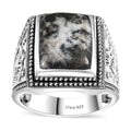 Artisan Crafted White Buffalo Men's Ring in Sterling Silver (Size 10.0) 11.60 ctw - Sticky add to cart bar