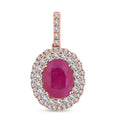 Certified & Appraised Luxoro 14K Rose Gold AAA Mozambique Ruby and G-H I2 Diamond Pendant without Chain 2.65 ctw - Sticky add to cart bar