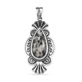 Artisan Crafted White Buffalo 8.35 ctw Pendant in Sterling Silver - Sticky add to cart bar