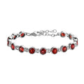 African Amethyst Link Bracelet in Stainless Steel 7.20 (6.50 In) 7.35 ctw - Sticky add to cart bar