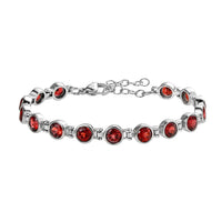 African Amethyst Link Bracelet in Stainless Steel 7.20 (6.50 In) 7.35 ctw