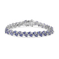 TLV Tanzanite, White Zircon Bracelet in Rhodium Over Sterling Silver (6.50 In) 10.35 ctw - Sticky add to cart bar