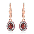 Ouro Fino Rubellite, Multi Gemstone Lever Back Earrings in 18K Vermeil RG Over Sterling Silver 1.70 ctw - Sticky add to cart bar