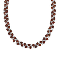 TLV Santa Ana Madeira Citrine, White Zircon Necklace (18 Inches) in Rhodium Over Sterling Silver 31.25 ctw