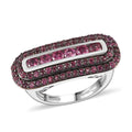 Premium Tanzanian Wine Garnet Ring in Rhodium Over Sterling Silver (Size 10.0) 1.65 ctw - Sticky add to cart bar