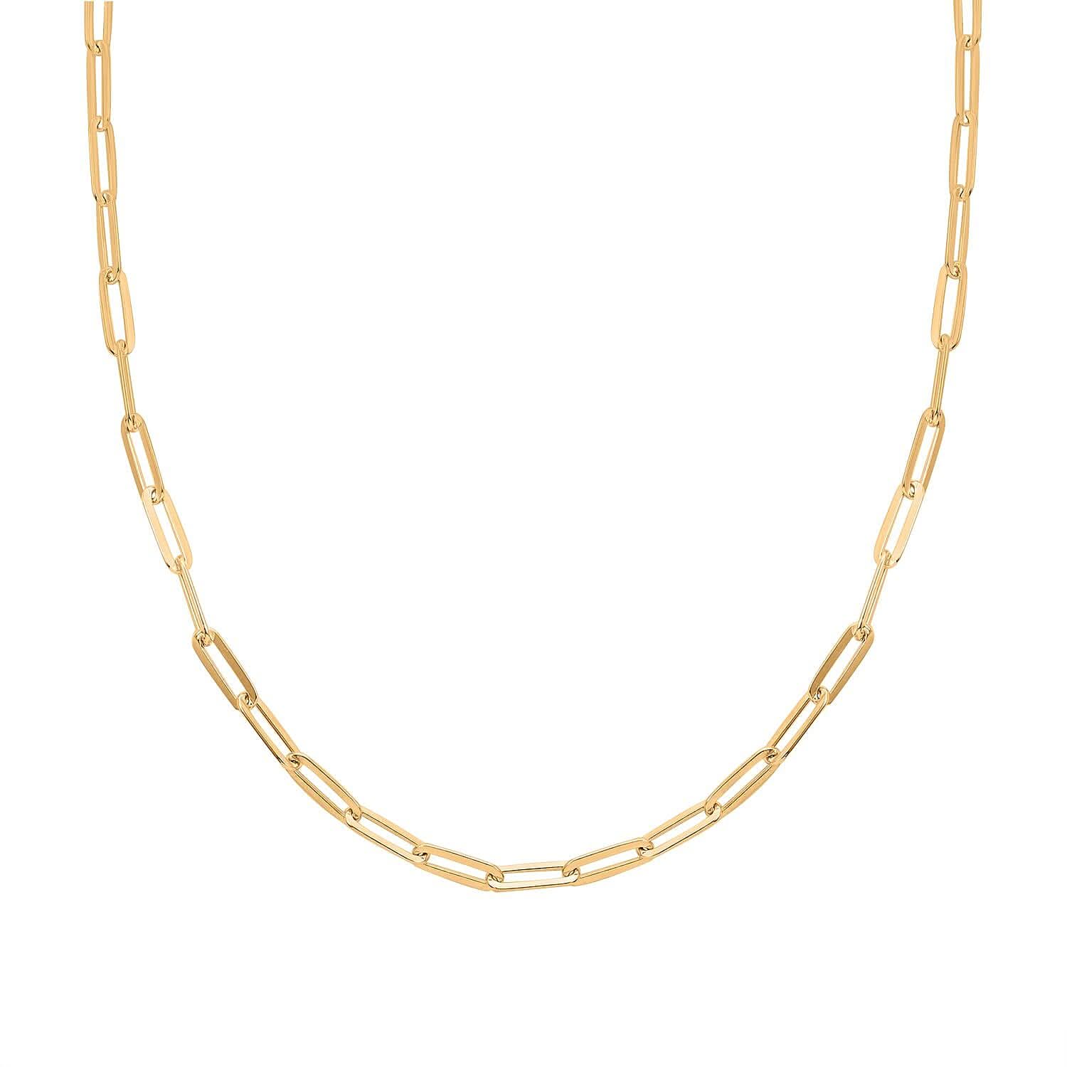 10K Yellow Gold 5.5mm Paper Clip Necklace 20 Inches 15.80 Grams