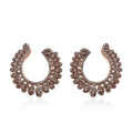 Natural Champagne Diamond Earrings in 18K Vermeil Rose Gold Over Sterling Silver 1.00 ctw - Sticky add to cart bar