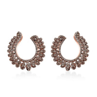 Natural Champagne Diamond Earrings in 18K Vermeil Rose Gold Over Sterling Silver 1.00 ctw
