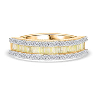 Doorbuster Luxoro 14K Yellow Gold Natural Yellow and White Diamond (I3) Ring (Size 6.0) 1.00 ctw
