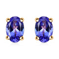 Luxoro 10K Yellow Gold Premium Tanzanite Stud Earrings 1.15 ctw - Sticky add to cart bar