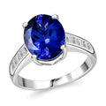 Certified and Appraised RHAPSODY 950 Platinum AAAA Tanzanite and E-F VS Diamond Ring 6.10 Grams 4.20 ctw - Sticky add to cart bar