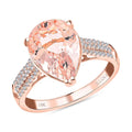 Certified & Appraised ILIANA 18K Rose Gold AAA Marropino Morganite and G-H SI Diamond Ring 3.15 Grams 3.80 ctw - Sticky add to cart bar