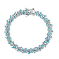 Madagascar Paraiba Apatite and White Zircon Bracelet in Platinum Over Sterling Silver (6.50 In) 7.90 ctw - Sticky add to cart bar