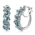 Madagascar Paraiba Apatite, White Zircon Hoop Earrings in Platinum Over Sterling Silver 3.35 ctw - Sticky add to cart bar