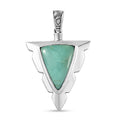 D'Joy Artisan Crafted Sierra Nevada Turquoise Arrow Head Men's Pendant without Chain in Black Oxidized Sterling Silver 9.80 ctw - Sticky add to cart bar