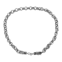 Bali Legacy Sterling Silver Dragon Heads Rolo Necklace 20 Inches 54.80 Grams