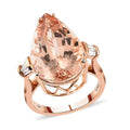 Certified & Appraised ILIANA 18K Rose Gold AAA Marropino Morganite and G-H SI Diamond Ring 5.95 Grams 11.85 ctw - Sticky add to cart bar