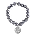 Terahertz 132.50 ctw Beaded Dragon Charm Stretch Bracelet in Silvertone - Sticky add to cart bar