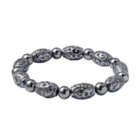 Terahertz 105.00 ctw Beaded and Carved Barrel Stretch Bracelet