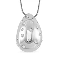 Simulated Diamond Necklace (20-22 Inches) in Stainless Steel 0.90 ctw