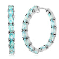 Cambodian Blue Zircon Inside Out Hoop Earrings in Platinum Over Sterling Silver 9.75 ctw - Sticky add to cart bar